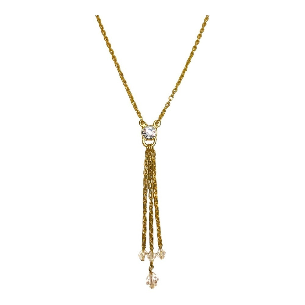 Vintage 2PC Earring and Necklace Set Gold Tone 3 Part Hanging Design